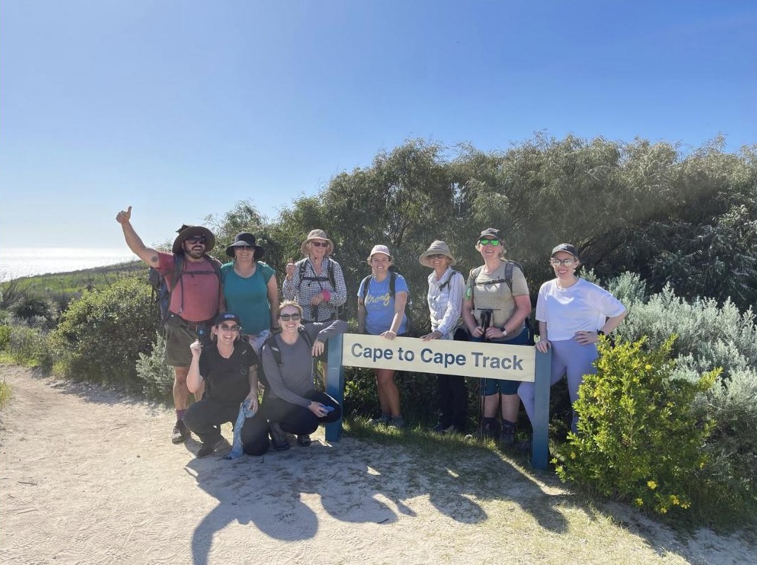 Group at the Cape to Cape Track sign